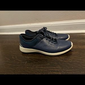 Ecco blue mens shoes, real leather